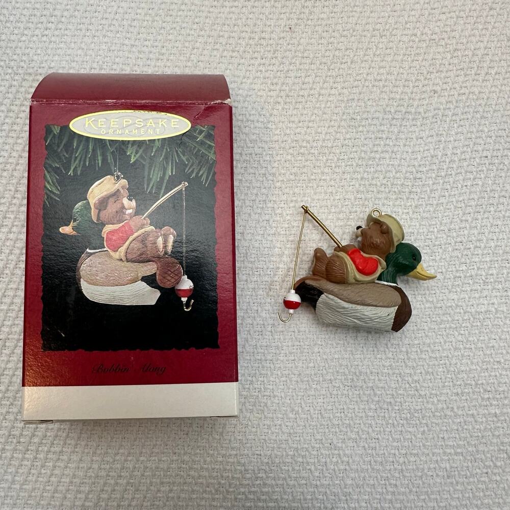 Hallmark bobbin’ Along fishing Ornament
